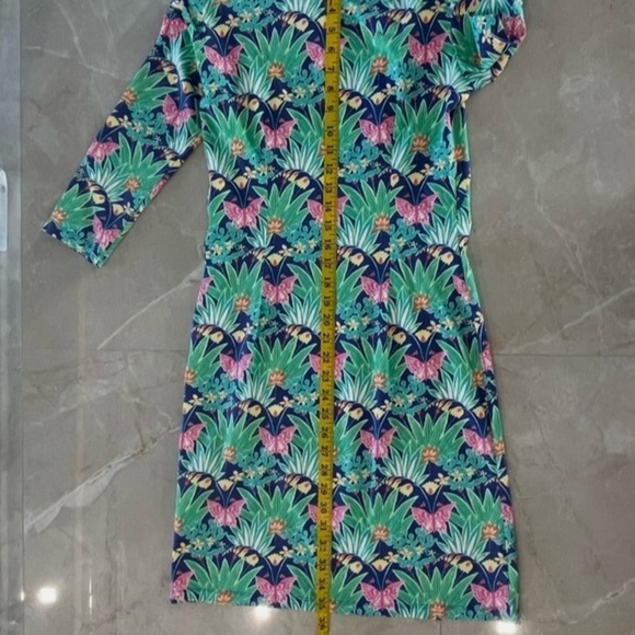 J McLaughlin Dress Size XS Green Floral Print 
Sophia Dress Catalina Cloth - Picture 4 of 7